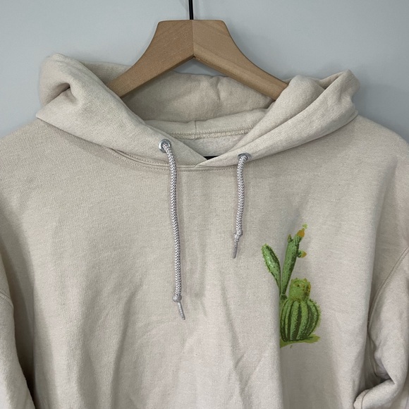 Bowery Supply co peace cactus graphic fleece lined hoodie sweatshirt medium - Picture 4 of 8
